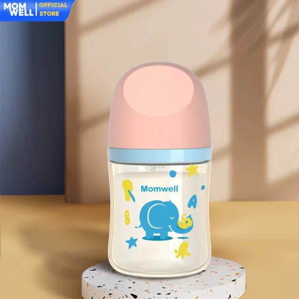 Momwell BPS06 Botol Susu bayi Tritan BPA Free Anti Bocor Botol Minum Bayi Dot Bayi Botol - Gambar 2