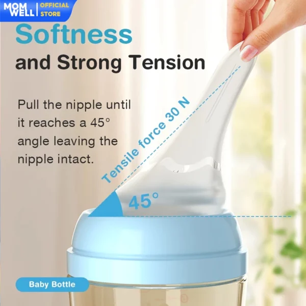 Momwell BPS06 Botol Susu bayi Tritan BPA Free Anti Bocor Botol Minum Bayi Dot Bayi Botol - Gambar 5