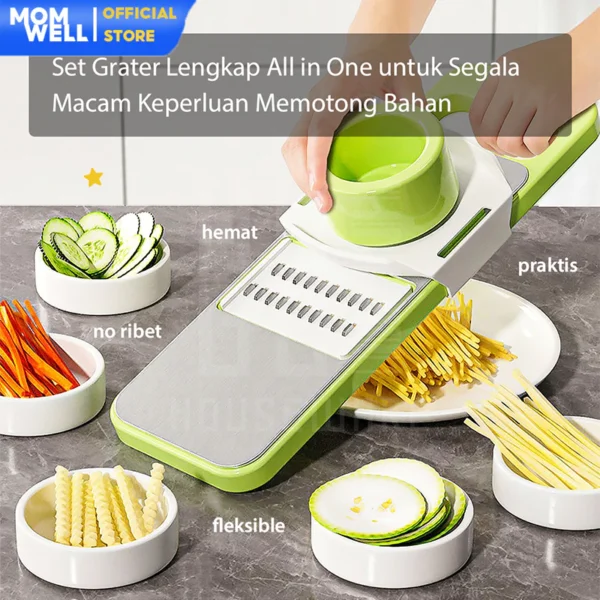 Momwell VG01 Parutan Sayur dan Buah 8 in 1 Set - Gambar 3