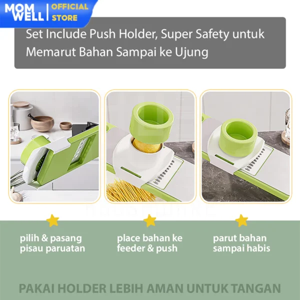 Momwell VG01 Parutan Sayur dan Buah 8 in 1 Set - Gambar 6