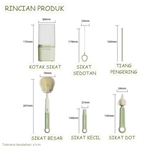 Momwell Sikat Botol Portable 6in1 - Gambar 9