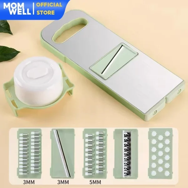 Momwell VG01 Parutan Sayur dan Buah 8 in 1 Set - Gambar 8