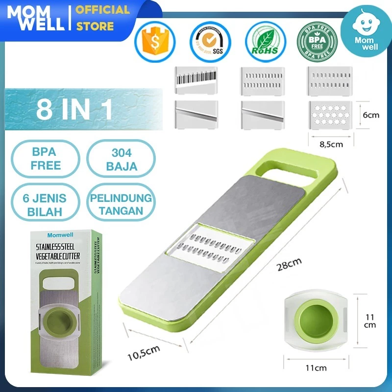 Momwell VG01 Parutan Sayur dan Buah 8 in 1 Set