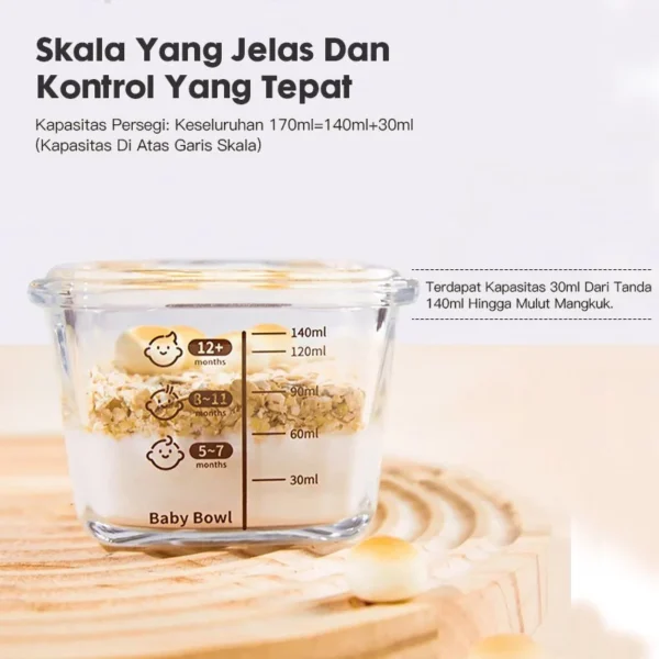 Momwell GFB12 Baby Food Container Tempered Glas - Gambar 7