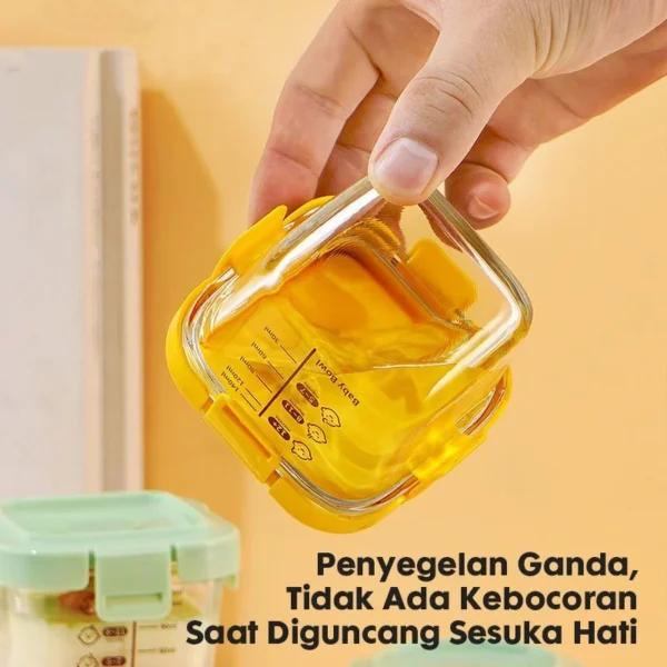 Momwell GFB12 Baby Food Container Tempered Glas - Gambar 3